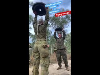 female australian soldier vs male u s. marine contest