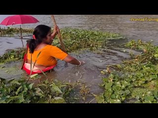 fishing video | two womens amazing hook fishing on river | village women fishing indian |