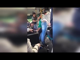 mixed fighting tournament without rules on a bus. the driver is a judge.