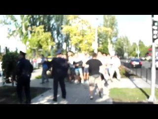 (18) fight in kyiv. year 2014. fans of shakhtar and dynamo kyiv