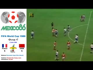 world cup mexico 1986: france - soviet union 1-1 (group c) - hd