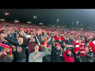 liverpool players sing you'll never walk alone with fans {8 05 2019}